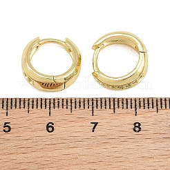 真鍮製マイクロパヴェキュービックジルコニアフープピアス  ラウンド  16KGP本金メッキ  14x6.5mm&nbsp;KK-CBAD104-04G-A