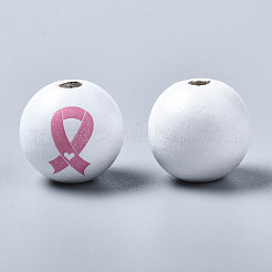 Расписные европейские бусины из натурального дерева WOOD-S057-057