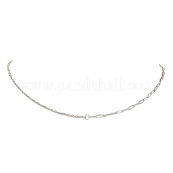 Женские ожерелья-цепочки из нержавеющей стали 304 с канцелярскими скрепками NJEW-JN05590