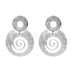 Boucles d'oreilles pendantes à clous en spirale en acier inoxydable 304 pour femmes&nbsp;WG2DEFF-01