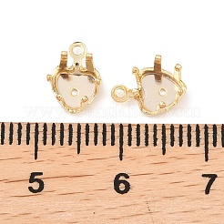 Оправа в форме сердца из латуни с пришивными зубцами&nbsp;KK-C163-14B-G