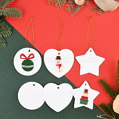 12 шт. 3 стиля фарфоровая термотрансферная сублимационная заготовка подвеска украшения&nbsp;AJEW-SP0004-06