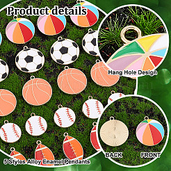 40шт 5 стиля подвески из сплава с эмалью&nbsp;ENAM-PH0002-86