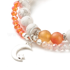 Mehrreihiges Armband mit Mond- und Sternanhänger&nbsp;BJEW-TA00033-01