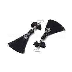 Серьги-подвески из сплава и полиэстера на Хэллоуин&nbsp;EJEW-JE05971