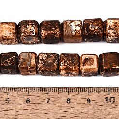 天然樹皮瑪瑙ビーズの連  キューブ  9~11x9~11x9~11mm  穴：0.6~1mm  約36個/連  13.98~14.76インチ（35.5~37.5cm）&nbsp;G-Q606-82