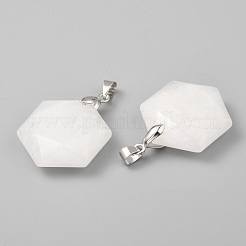 Pendentifs en jade blanc naturel à facettes&nbsp;G-F340-03O