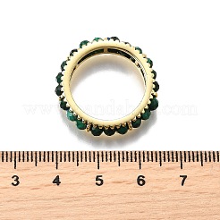 オリジナルデザインのスターリングシルバーの指輪925個  天然マラカイト  18KGP本金メッキ  5.5mm  内径：18mm&nbsp;RJEW-D321-01C-G