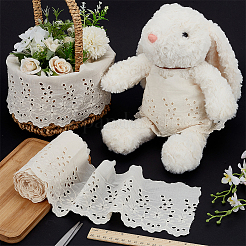 5 ярд хлопчатобумажных кружевных лент с вышивкой в виде цветка и волнистыми краями&nbsp;OCOR-FG0002-85B