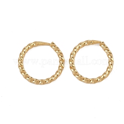 Серьги-кольца из латуни с витым кольцом EJEW-F378-01G