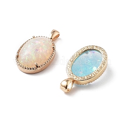 Подвески из латуни с покрытием из смолы имитирующие опал&nbsp;KK-M013-01G