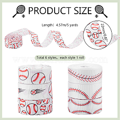6 стиль полиэстеровая лента на бейсбольную тему&nbsp;OCOR-PH0004-53B