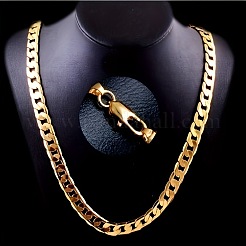 Ensembles de colliers et bracelets en alliage de chaînes cubaines pour hommes&nbsp;WG37A02-07