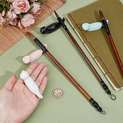 4色の磁器製箸置き4個  箸立て  猫の形  ミックスカラー  73.5x20x24mm  1pc /カラー&nbsp;DIY-WR0004-70