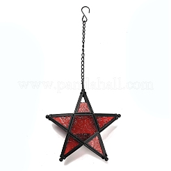 Portacandele pentagonale in vetro sbalzato a stella&nbsp;AJEW-NH0001-03C