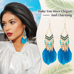 2 пара серег-перьев 2 стилей&nbsp;EJEW-TA0001-48A