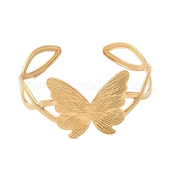 Браслеты-манжеты из нержавеющей стали 304 в виде бабочки для женщин&nbsp;BJEW-A155-01G