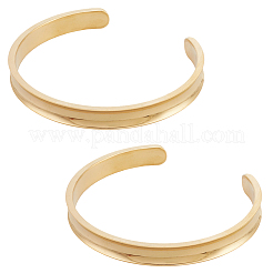 2 шт. браслеты-манжеты из нержавеющей стали&nbsp;BJEW-SC0001-67A