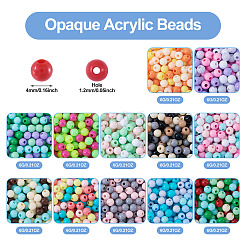 72 г 12 цвета непрозрачные акриловые бусины&nbsp;OACR-TA0003-91
