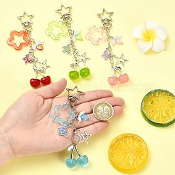 Подвеска из сплава и акрила с цветком вишни&nbsp;HJEW-YW00325-01