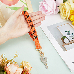 Хлопковый плетеный ремешок ручной работы с подвеской на запястье KEYC-WH0007-001B