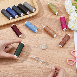 12 rollo de cordón trenzado de poliéster encerado redondo de 12 colores&nbsp;YC-CL0001-03B