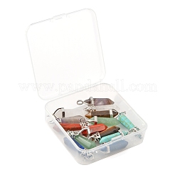 14 шт. 14 стиля чакра натуральные и синтетические драгоценные камни заостренные подвески G-LS0001-76