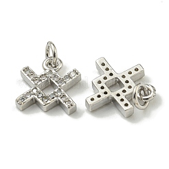 Porte micro ouvrent pendentifs zircone cubique en laiton de placage&nbsp;KK-K386-02F-P