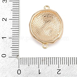 Латунная эмаль и натуральный жемчуг плоские круглые подвески с цветочным соединителем KK-K351-50G-01