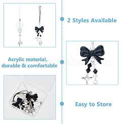 4 шт. 2 стиля ремешков для мобильных телефонов из акрила HJEW-HS00010