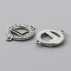Breloques de connecteur de strass en cristal d'alliage de zinc&nbsp;ALRI-WH0005-17L-P