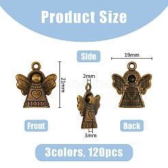 120 шт. 3-х цветные подвески в тибетском стиле&nbsp;TIBEP-DC0001-05
