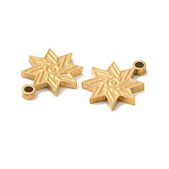 手作業で研磨された304ステンレススチールチャーム  星のチャーム  18KGP本金メッキ  13x11.5x1.5mm  穴：1.5mm&nbsp;STAS-P335-06G