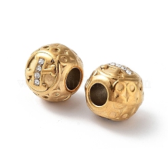 Placcatura ionica (ip) 304 perline europee in strass in acciaio inossidabile&nbsp;STAS-A092-10X-G