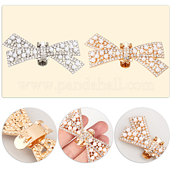 4 шт. 2-цветные украшения для обуви из сплава со стразами в виде банта FIND-CP0002-25