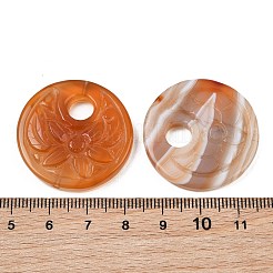 天然な瑪瑙のペンダントを刻ん  フラワーラウンドフラワーチャーム  31x6mm  穴：1.2mm&nbsp;GG-CBA3D9B-03