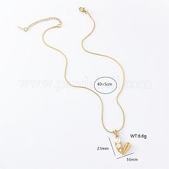 3 шт. французские винтажные ожерелья из нержавеющей стали с имитацией жемчуга в форме сердца для женщин TO4650