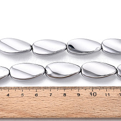 電気メッキガラスビーズセット  ティアドロップ  銀メッキ  26x13x5.5~7mm  穴：1.5mm  約30個/連  30.12~30.51インチ（76.5~77.5cm）&nbsp;EGLA-N055-02N