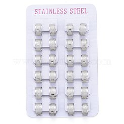 Устойчивые к потускнению текстурированные серьги-кольца Huggie Hoop из нержавеющей стали 304 EJEW-L252-017P