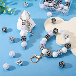 30шт 6 цвета смоляные бусины со стразами&nbsp;RESI-TA0004-71