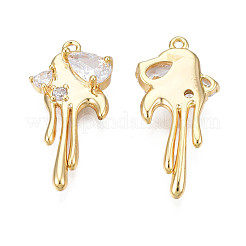 Pendentifs avec zircon cubiques à micro-pavés en laiton&nbsp;KK-N231-290A