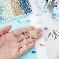 4 цвет гальванизированные прозрачные стеклянные бусины&nbsp;GLAA-GA0002-36B