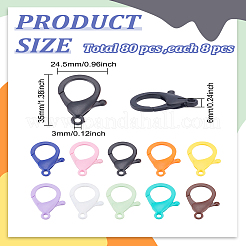 80 шт. 10 цвета пластиковые застежки в виде когтей лобстера&nbsp;KY-LP0001-06