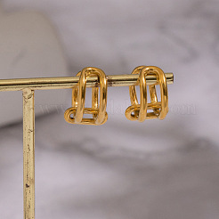 Двухслойные серьги-каффы С-образной формы из нержавеющей стали 304&nbsp;XP0910