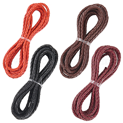 8m 4 Farben rund geflochtene Rindslederkordeln&nbsp;WL-CL0001-31