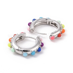 Orecchini a cerchio con perline in resina colorata&nbsp;LS-EJEW-I274-01P