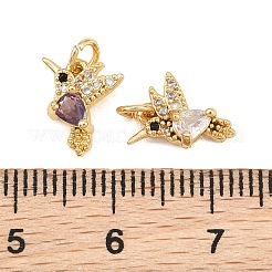 Breloques en laiton avec zircone cubique de micro pave&nbsp;KK-Q085-06G
