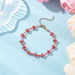 2 braccialetti di perline di vetro di 2 colori per donna&nbsp;BJEW-MZ00216