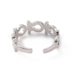 Прозрачное кубическое циркониевое полое открытое кольцо-манжета&nbsp;RJEW-G283-13P