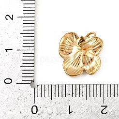 304ステンレスペンダント  丸カン付き  ゴールドカラー  花  13x13x3mm  穴：4.5mm&nbsp;STAS-K307-09A-G